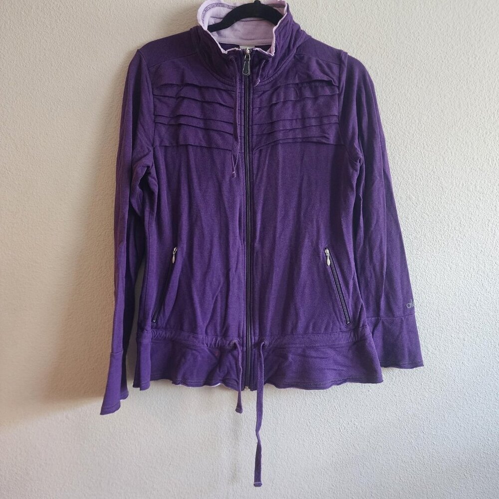 Alo Jacket Womens Large Purple Full Zip CoolFit Bamboo Blend Drawstring Pockets